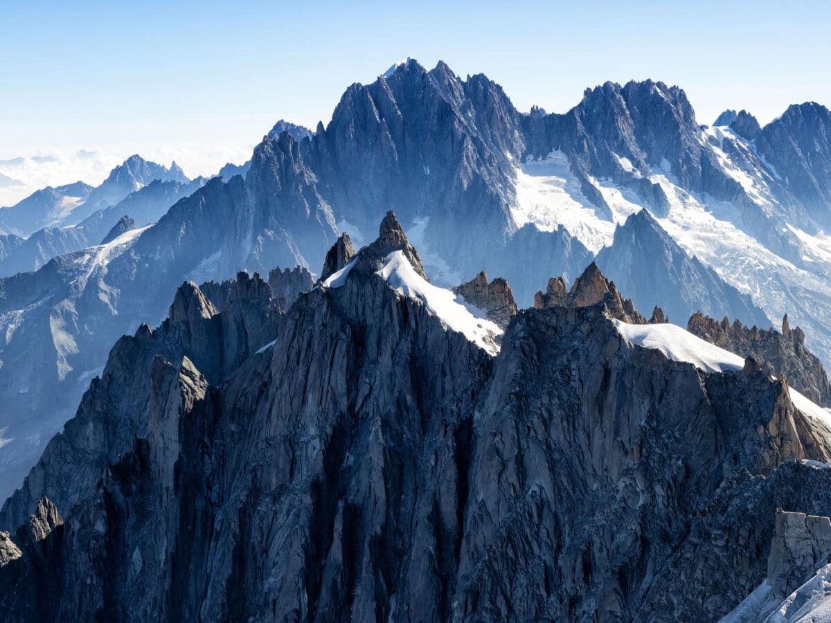 Alpine peaks above the clouds